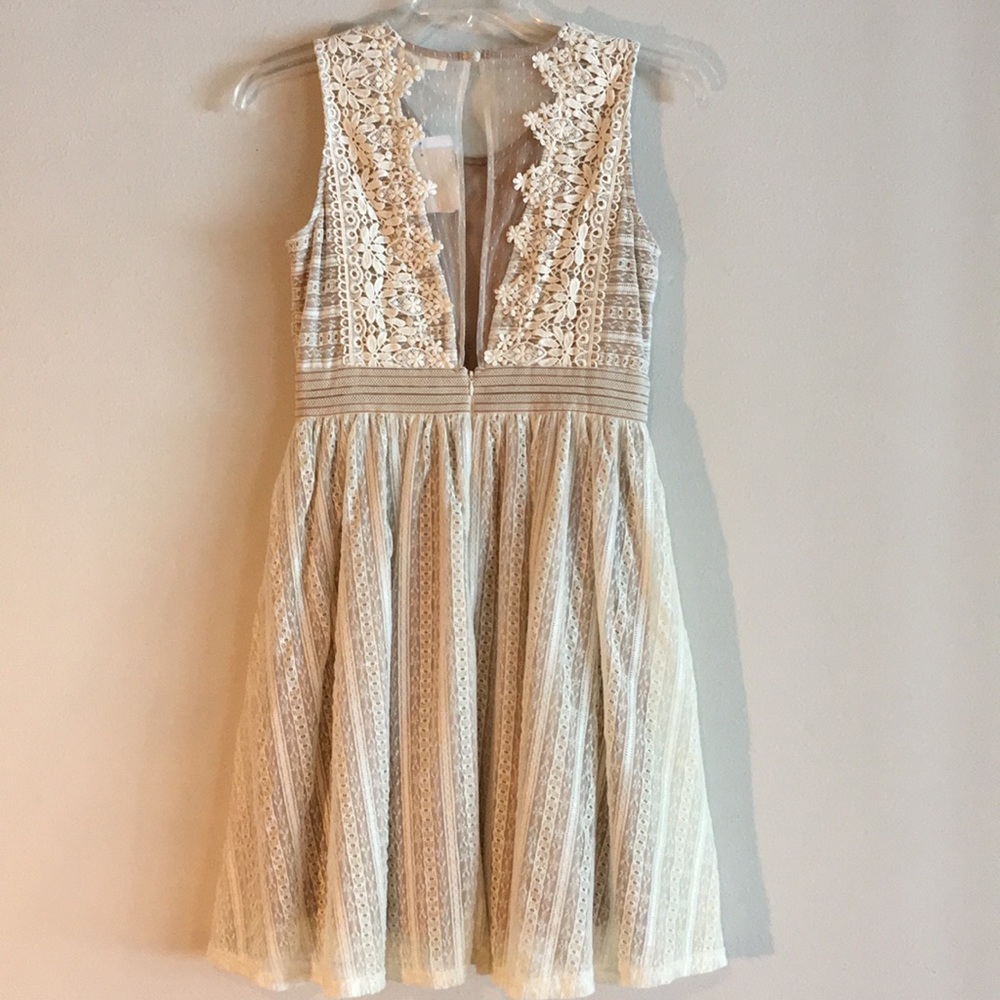 NWT Embroidered Lace Floral Fit Flare Midi Dress - Picture 5 of 8